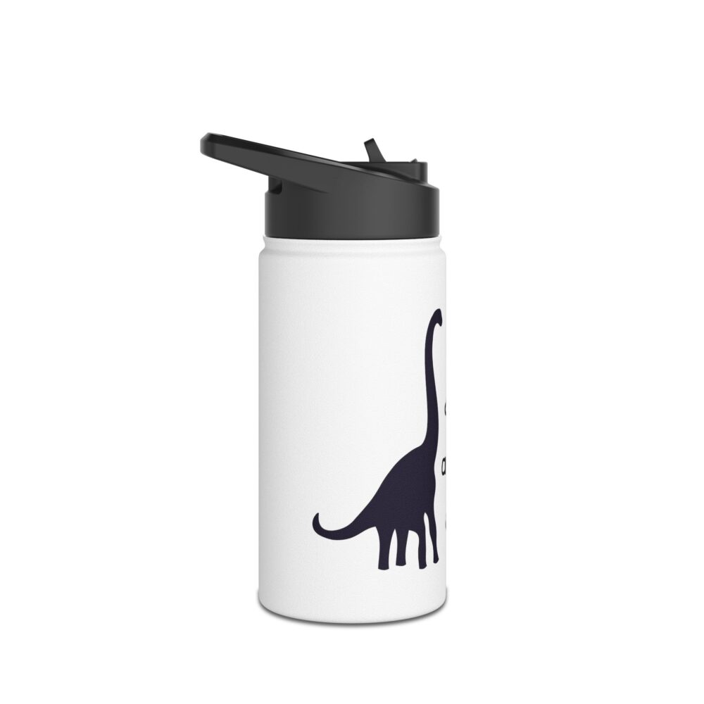 Dinosaurs Didn't Read, and Now They are ... (B&W)-Stainless Steel Water Bottle - Image 3
