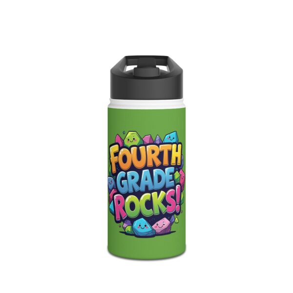 Fourth Grade Rocks (green) - Stainless Steel Water Bottle