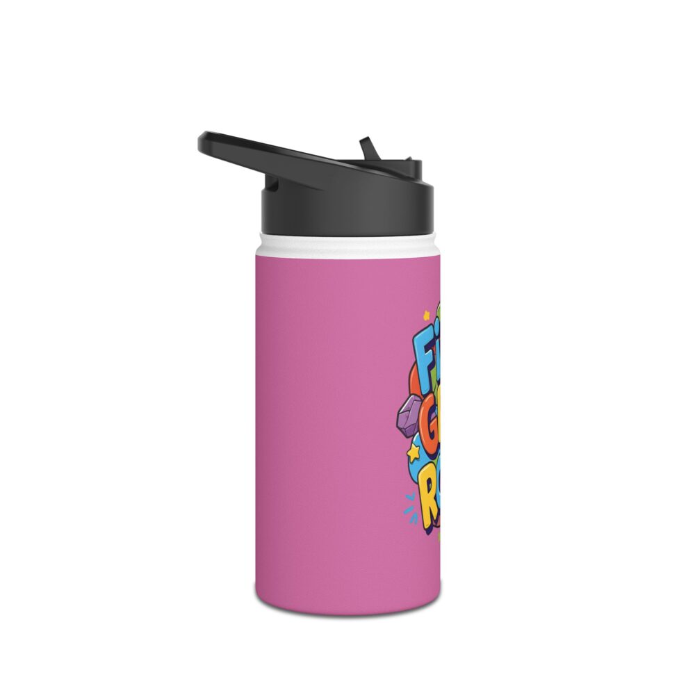 First Grade Rocks (pink) - Stainless Steel Water Bottle - Image 3