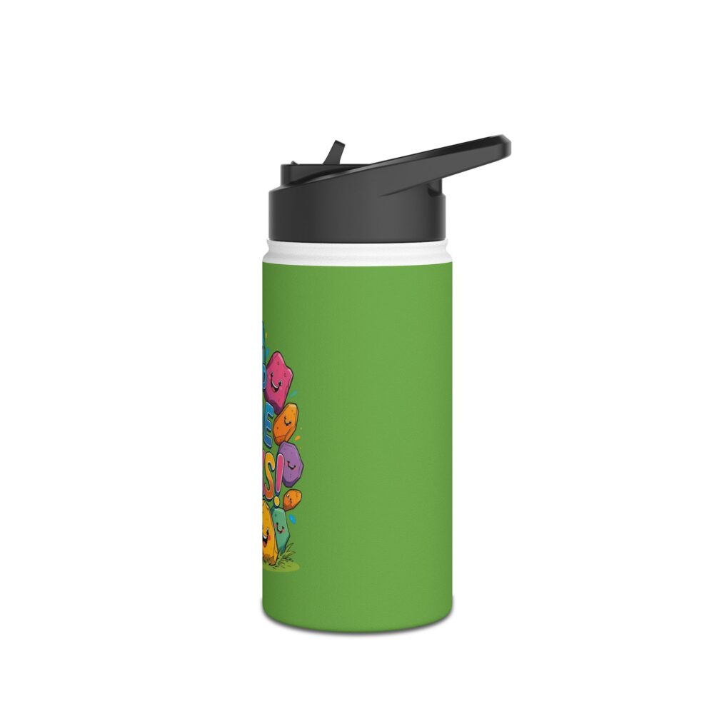 Second Grade Rocks (green) - Stainless Steel Water Bottle - Image 4