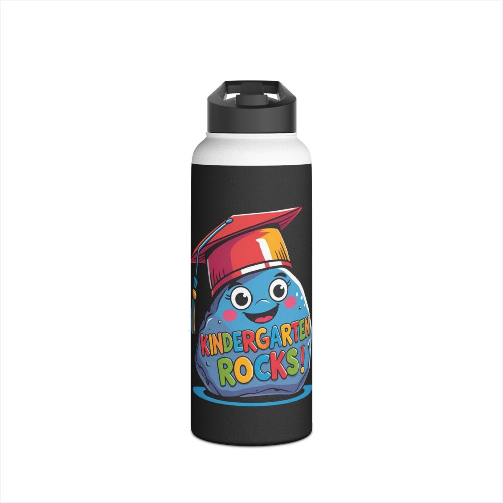 Kindergarten Rocks (black) - Stainless Steel Water Bottle - Image 9