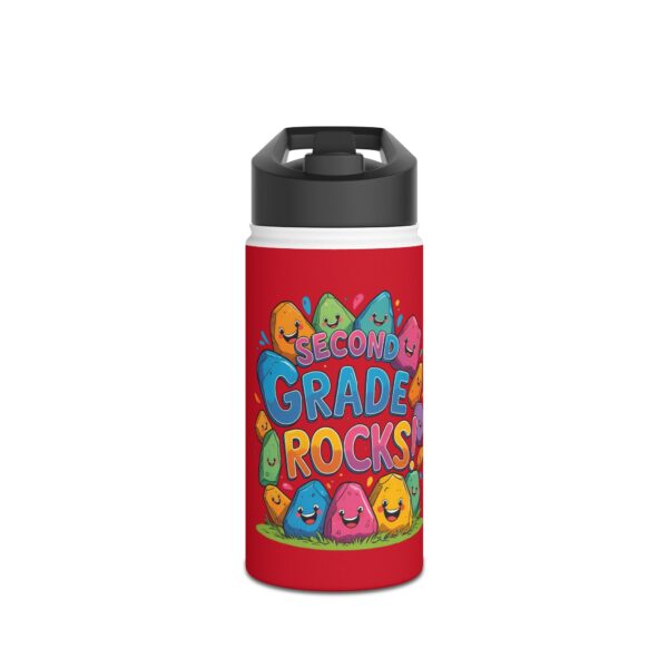 Second Grade Rocks (red) - Stainless Steel Water Bottle