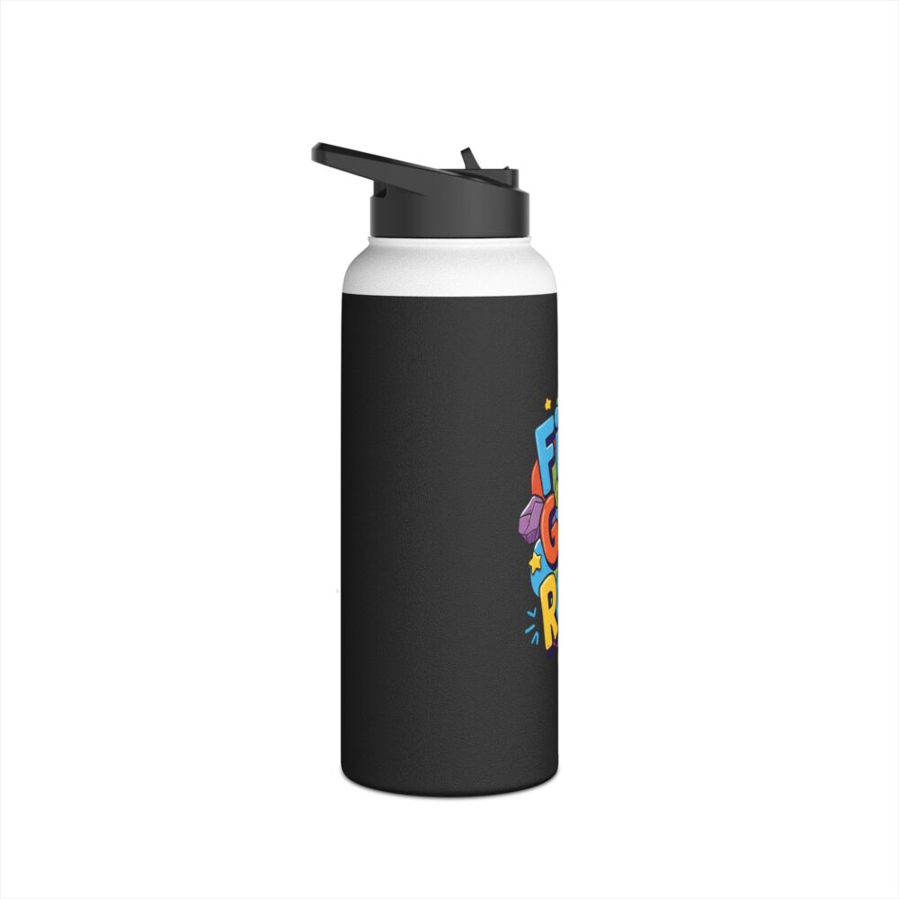 First Grade Rocks (black) - Stainless Steel Water Bottle - Image 11