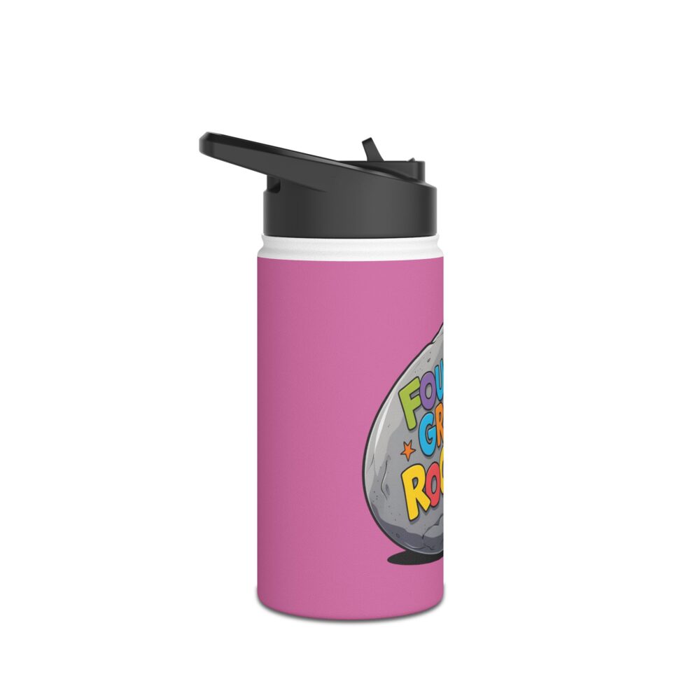 Fourth Grade Rocks (pink) - Stainless Steel Water Bottle - Image 3