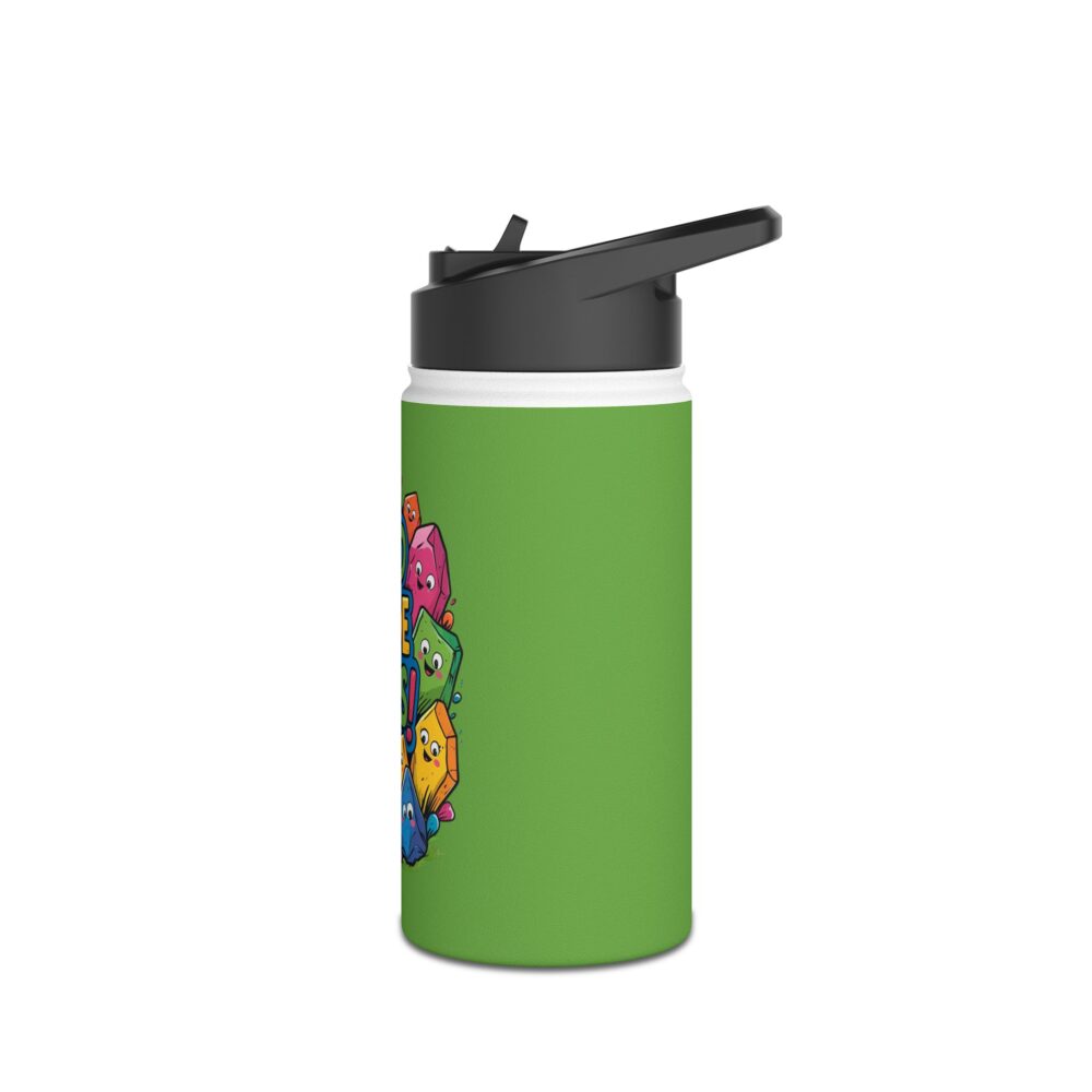 Third Grade Rocks (green) - Stainless Steel Water Bottle - Image 4