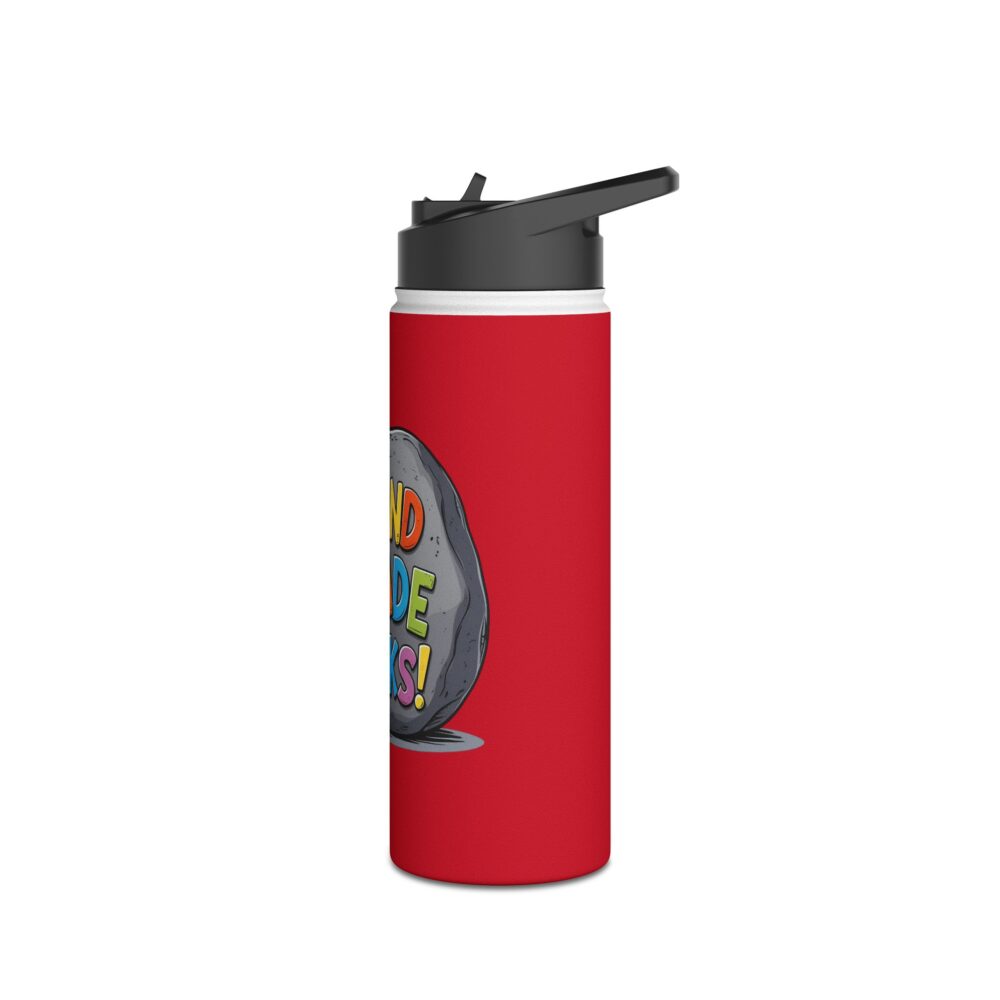 Second Grade Rocks (red) - Stainless Steel Water Bottle - Image 8