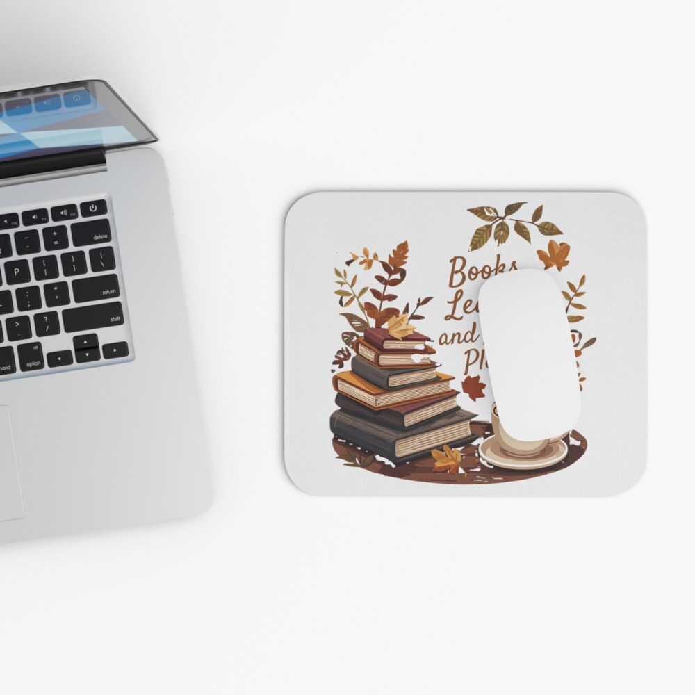 Books, Leaves, and Lattes Please - Mouse Pad - Image 4