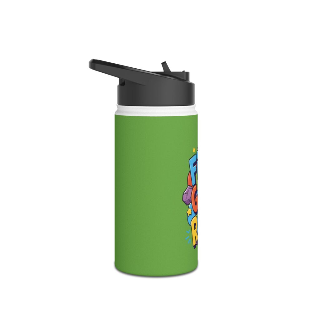 First Grade Rocks (green) - Stainless Steel Water Bottle - Image 3