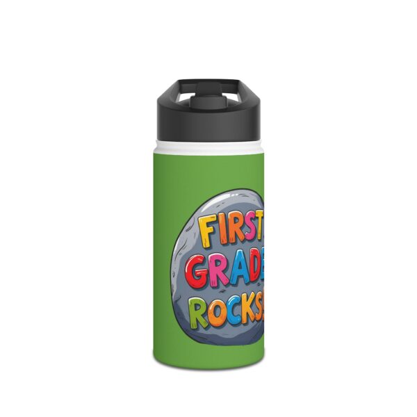 First Grade Rocks (green) - Stainless Steel Water Bottle