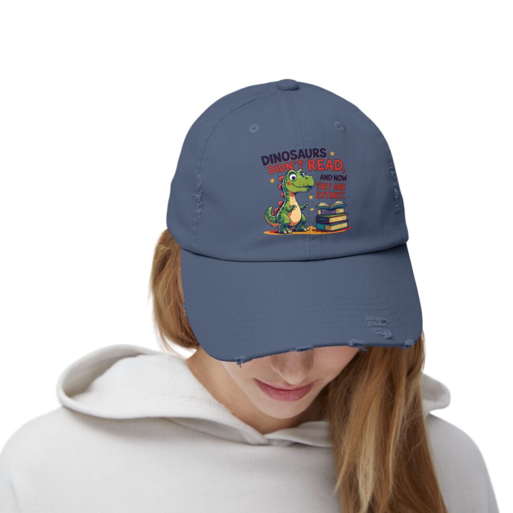 Dinosaurs Didn't Read, and Now They are Extinct-Unisex Adjustable Baseball Cap - Image 12