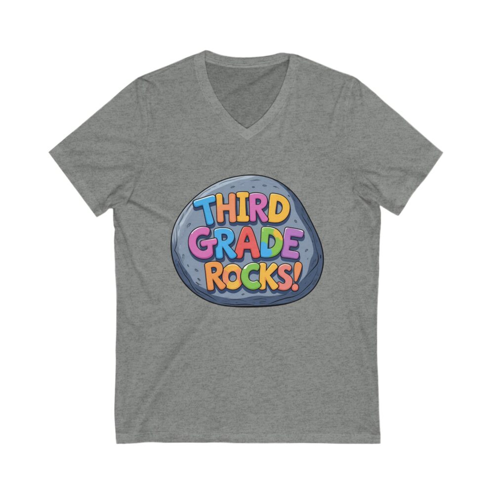 Third Grade Rocks - Unisex V-Neck Tee - Image 5