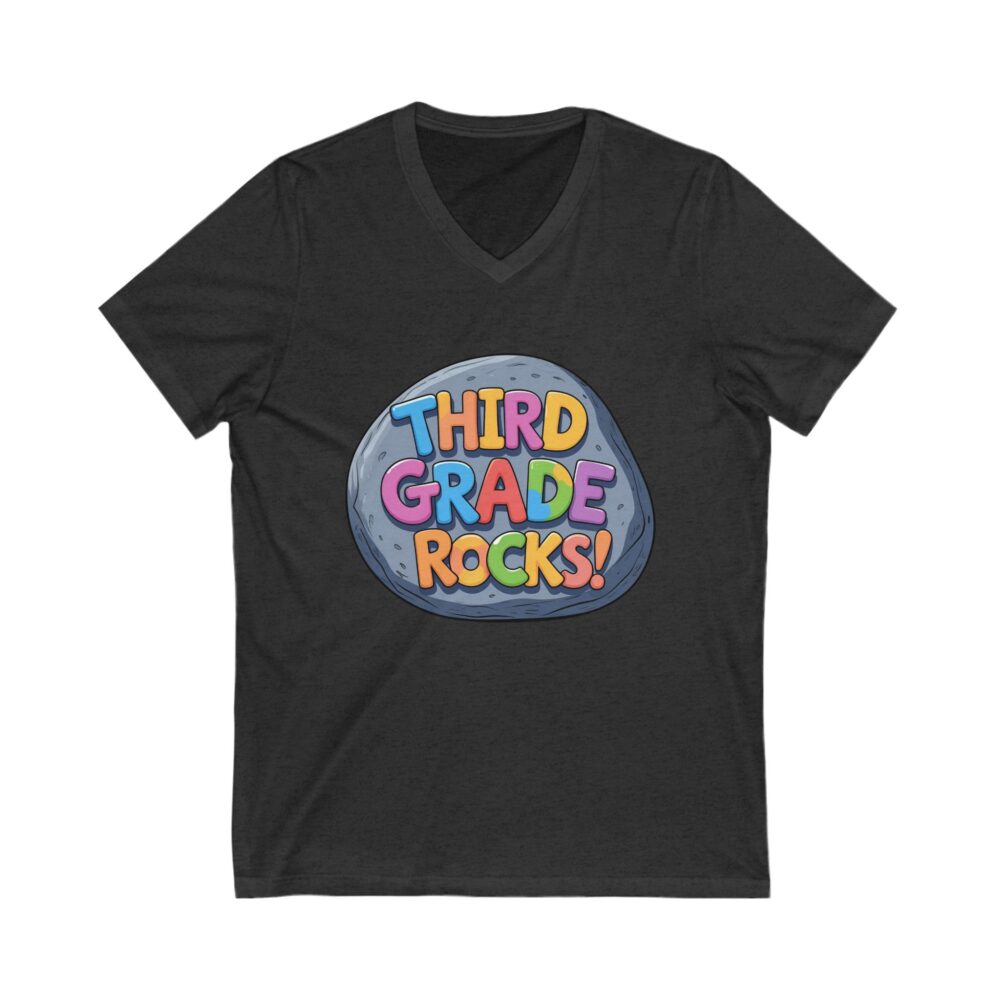 Third Grade Rocks - Unisex V-Neck Tee - Image 17