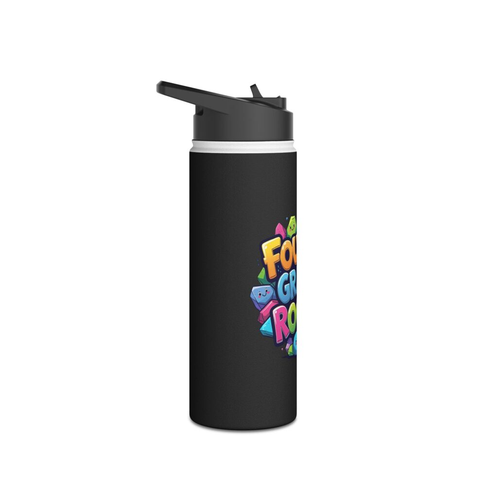 Fourth Grade Rocks (black) - Stainless Steel Water Bottle - Image 7