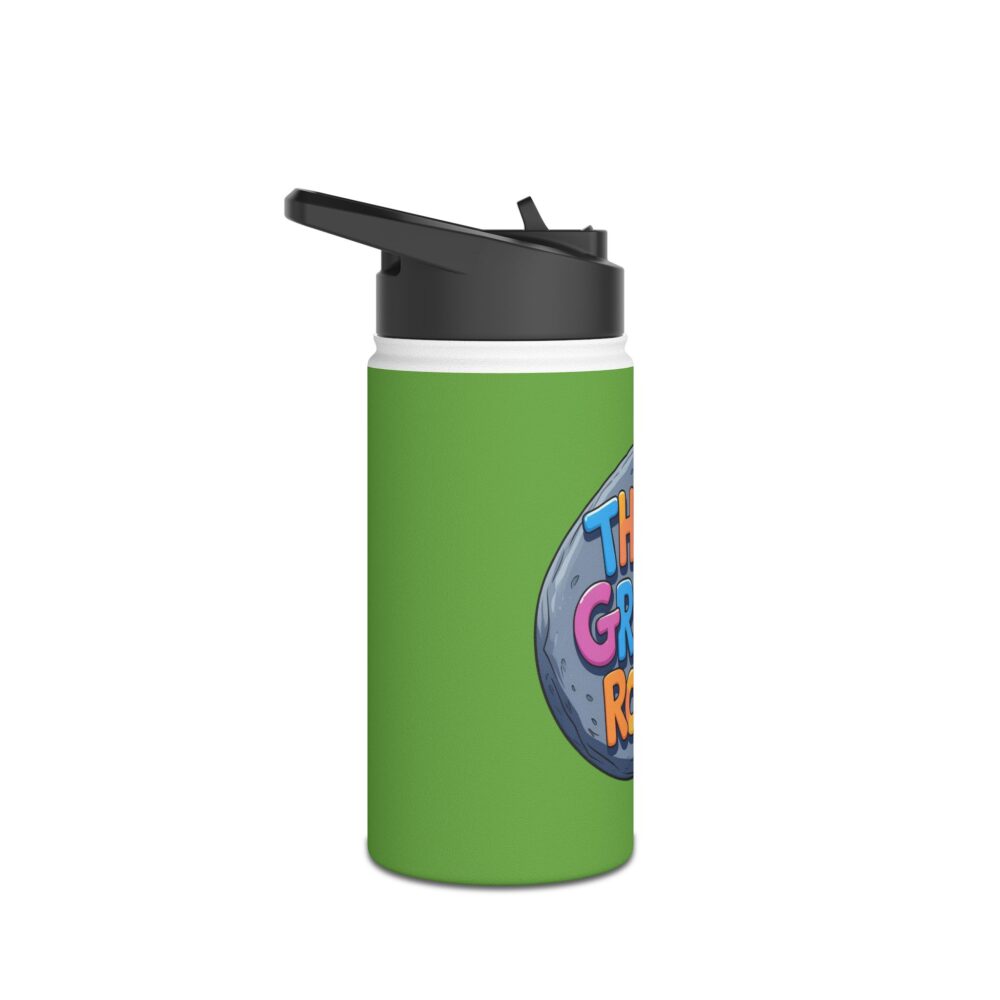 Third Grade Rocks (green) - Stainless Steel Water Bottle - Image 3