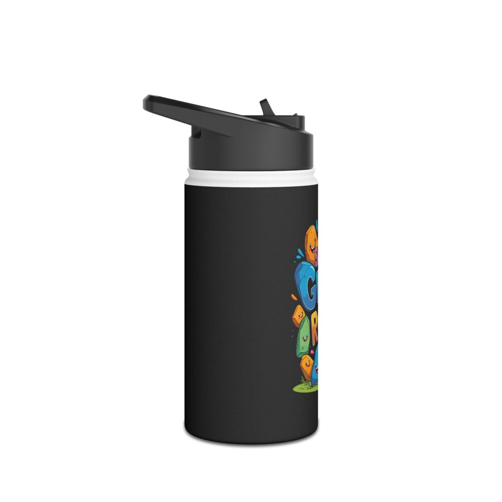 Second Grade Rocks (black) - Stainless Steel Water Bottle - Image 3
