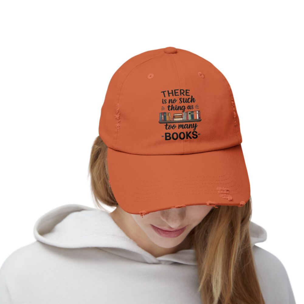 There is no Such Thing as Too Many Books - Unisex Adjustable Baseball Cap - Image 8