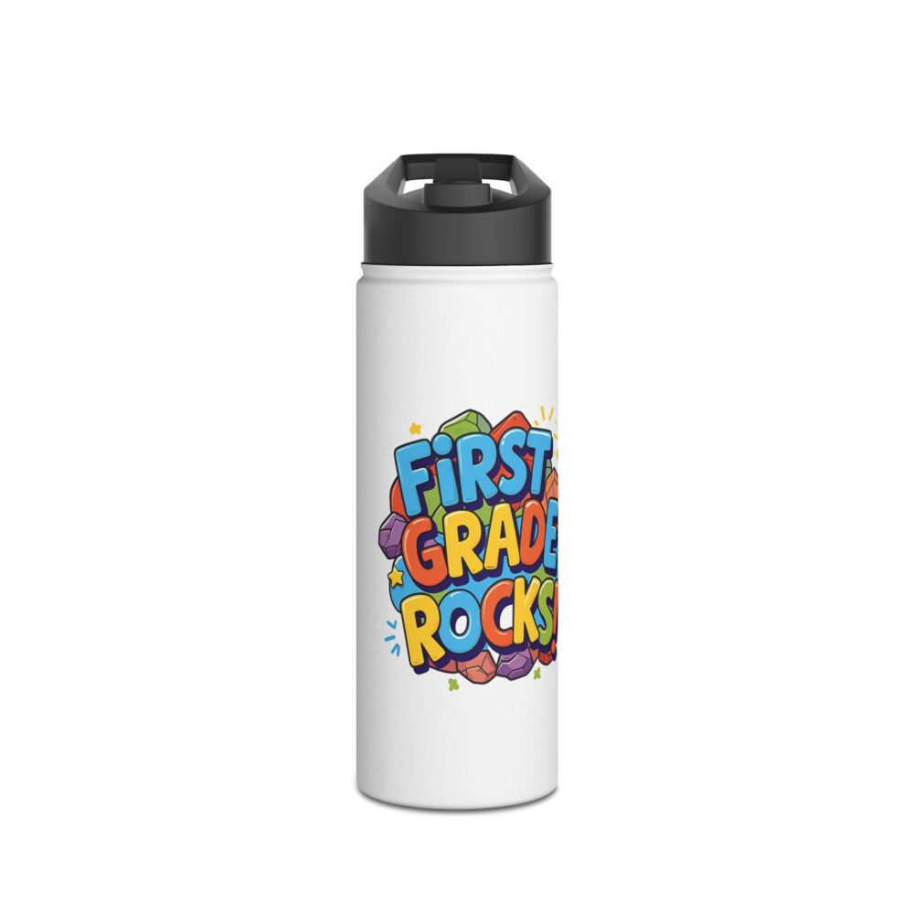 First Grade Rocks (white) - Stainless Steel Water Bottle - Image 5