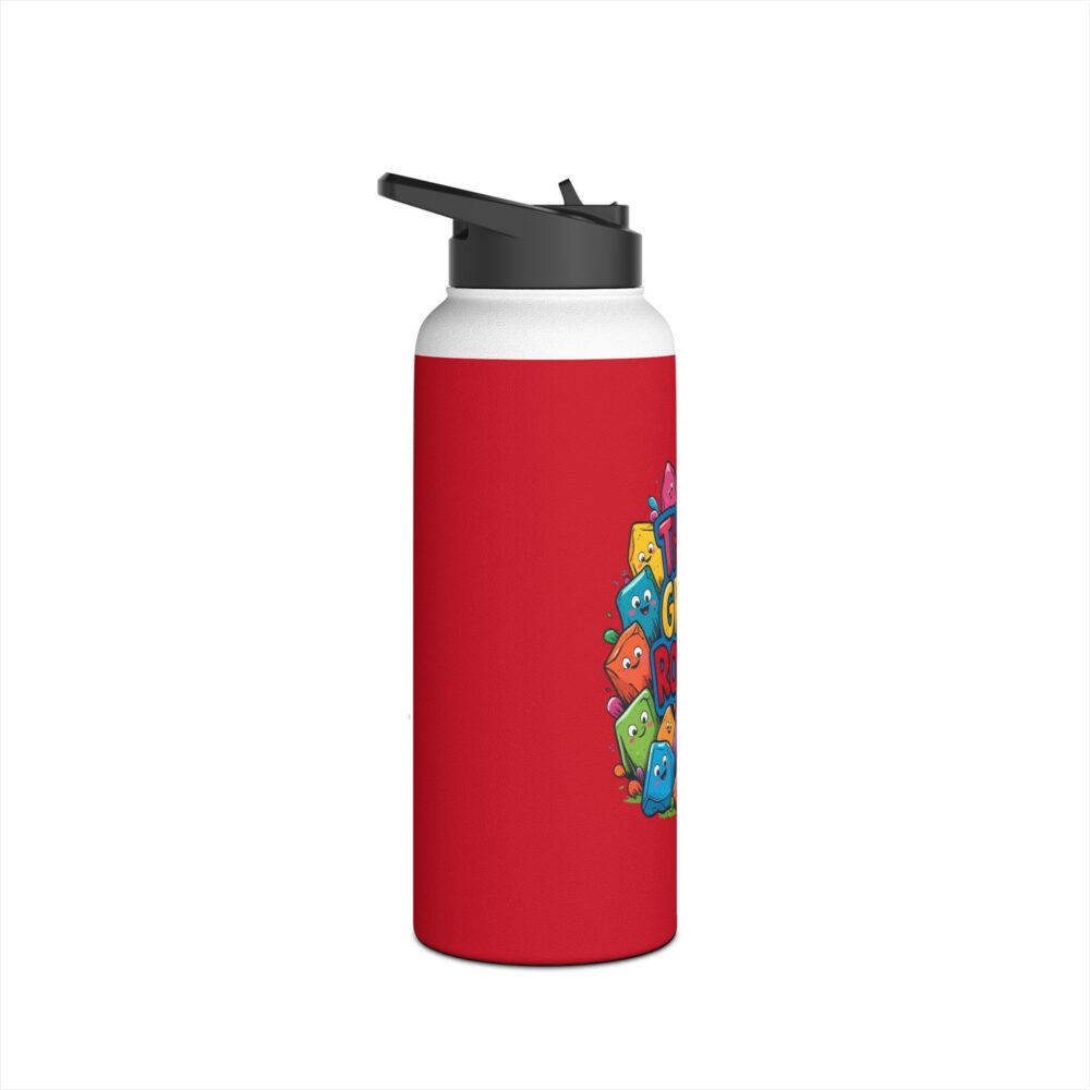 Third Grade Rocks (red) - Stainless Steel Water Bottle - Image 11