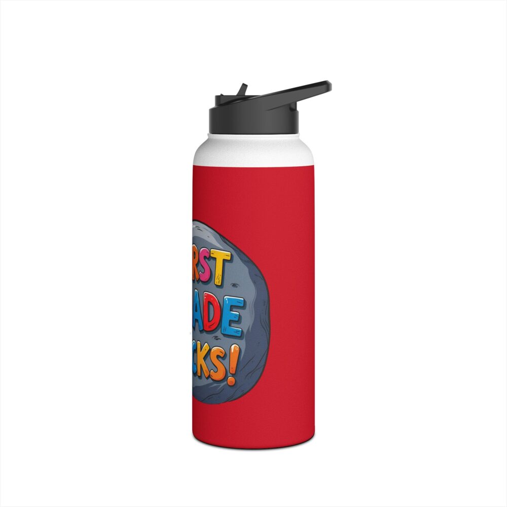 First Grade Rocks (red) - Stainless Steel Water Bottle - Image 12