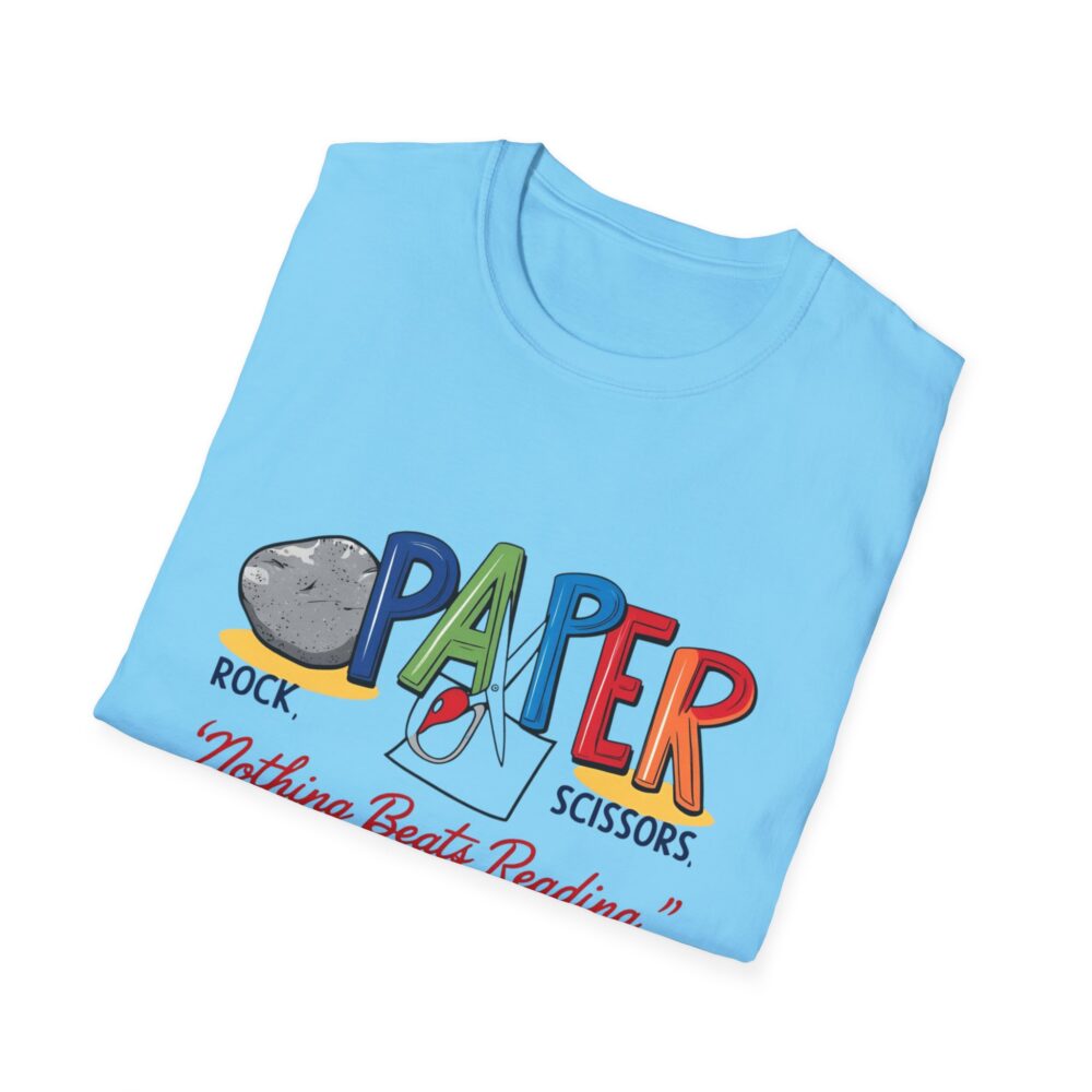 Rock, Paper, Scissors, Nothing Beats Reading - Unisex Soft Style T-Shirt - Image 36