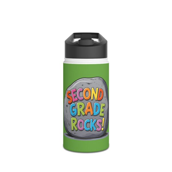 Second Grade Rocks (green) - Stainless Steel Water Bottle