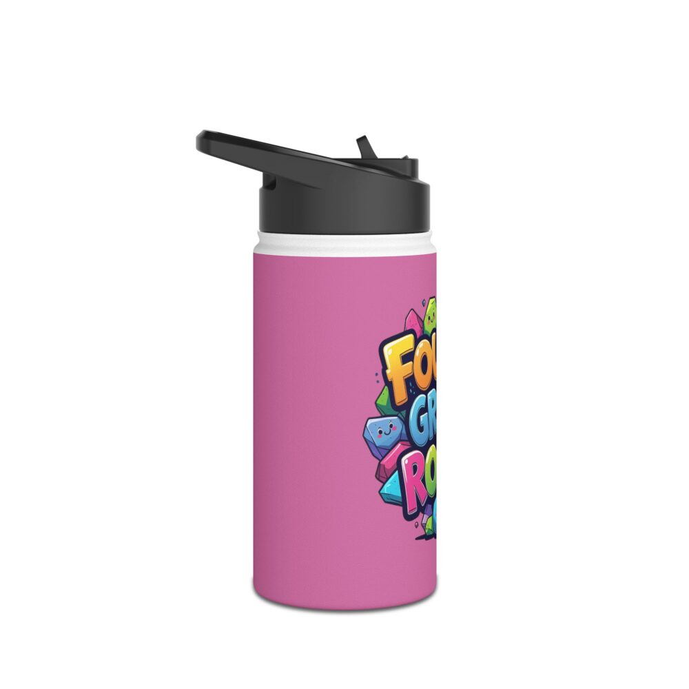 Fourth Grade Rocks (pink) - Stainless Steel Water Bottle - Image 3