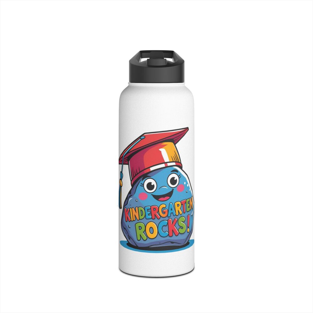 Kindergarten Rocks (white) - Stainless Steel Water Bottle - Image 9