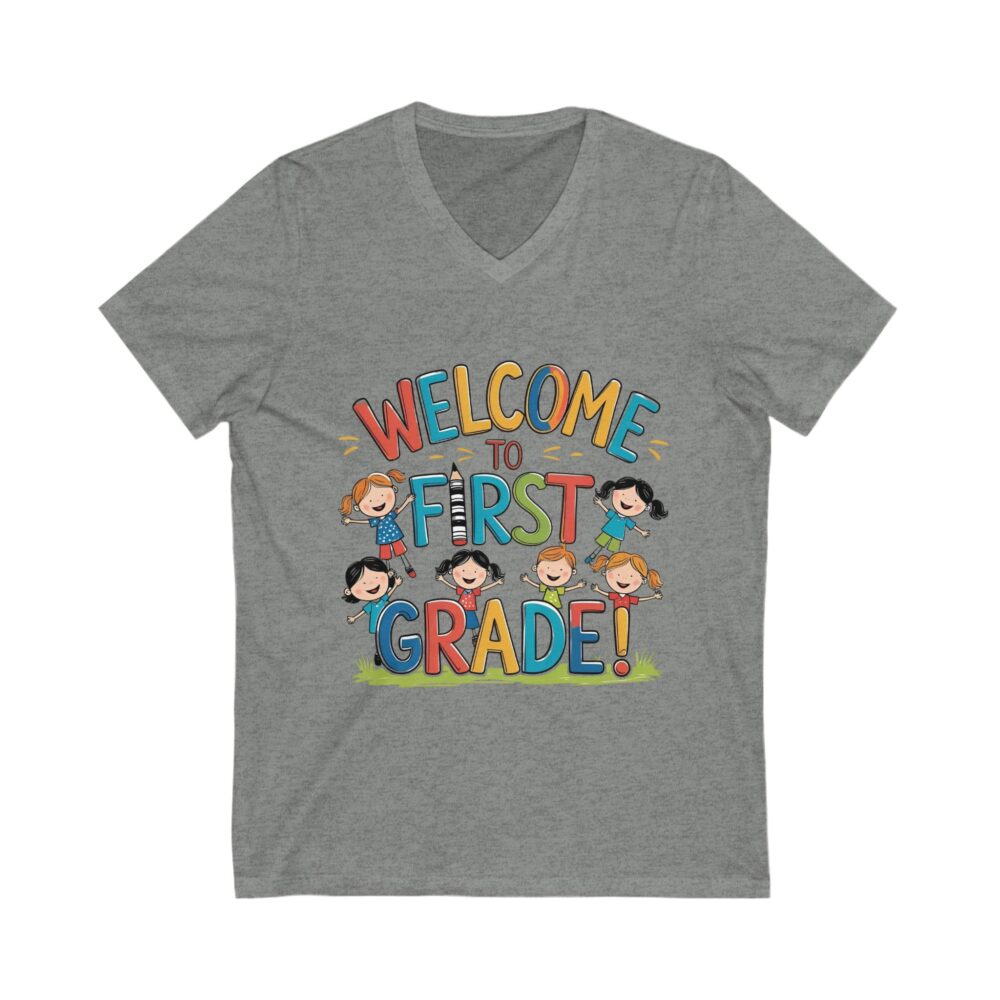 Welcome to First Grade - Unisex V-Neck Tee - Image 5