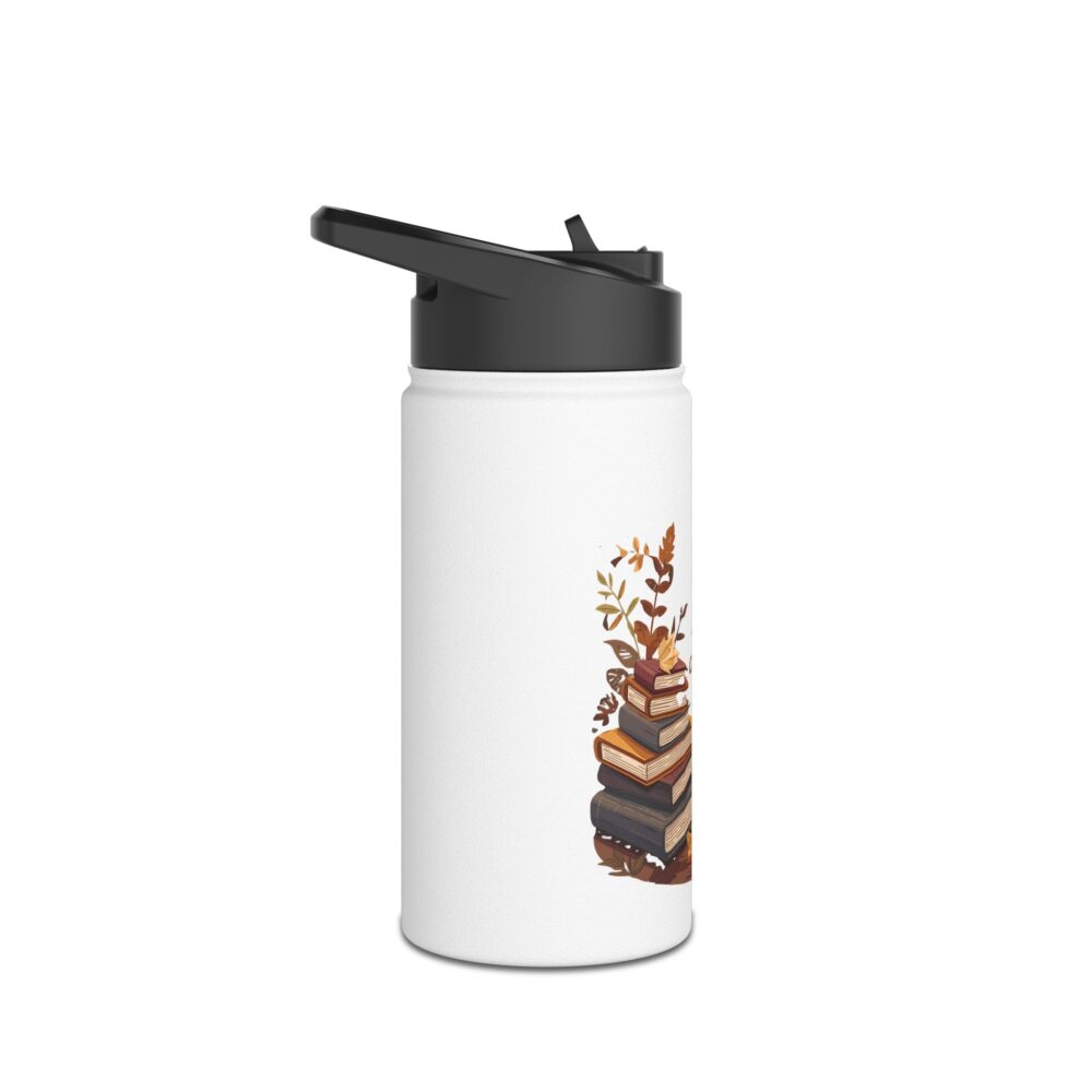 Books, Leaves, and Lattes Please-Stainless Steel Water Bottle - Image 3