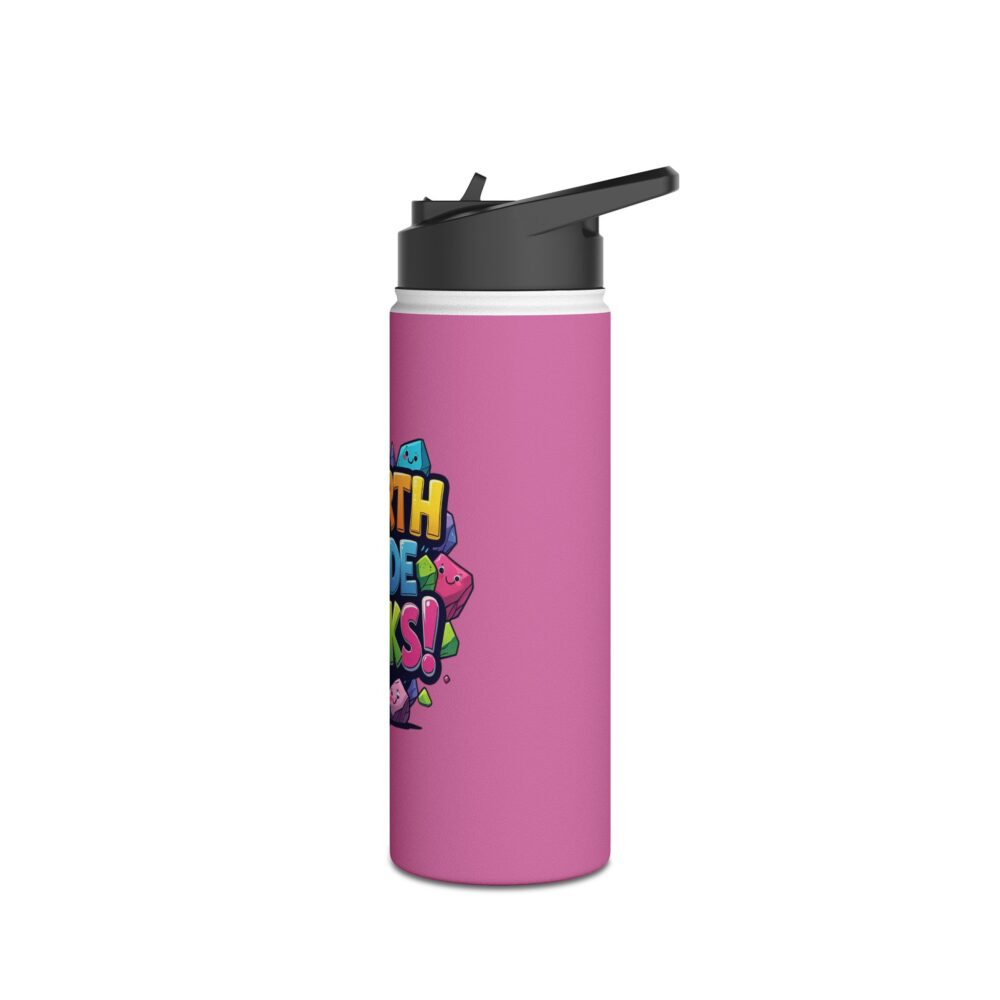 Fourth Grade Rocks (pink) - Stainless Steel Water Bottle - Image 8