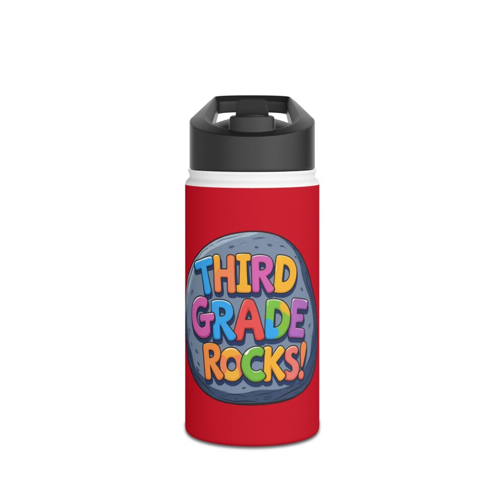Third Grade Rocks (red) - Stainless Steel Water Bottle