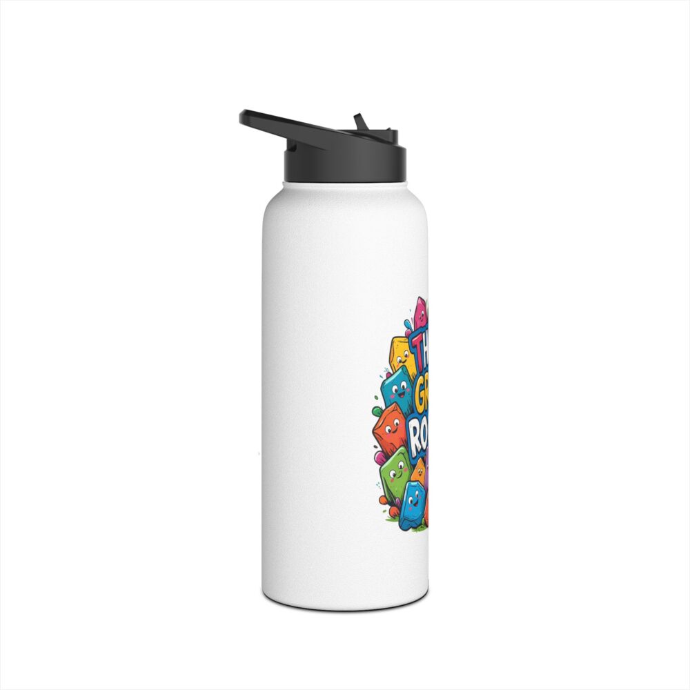 Third Grade Rocks (white) - Stainless Steel Water Bottle - Image 11