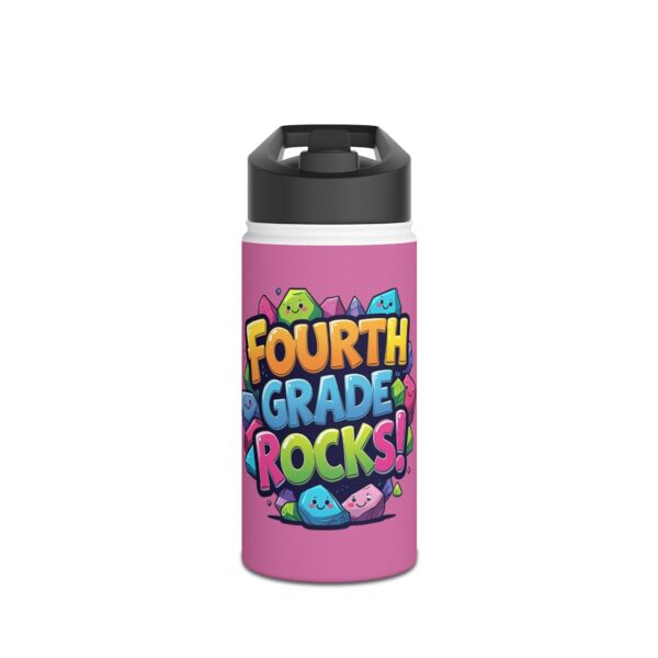 Fourth Grade Rocks (pink) - Stainless Steel Water Bottle