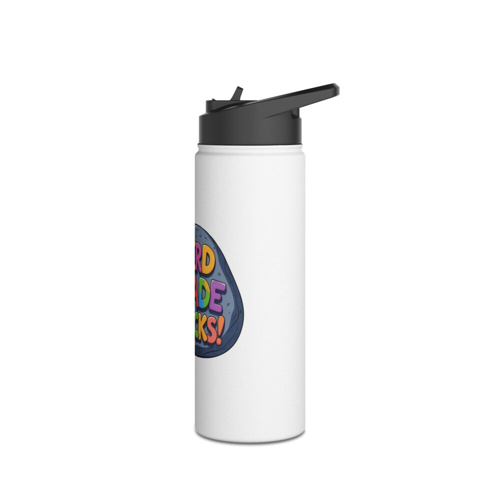 Third Grade Rocks (white) - Stainless Steel Water Bottle - Image 8