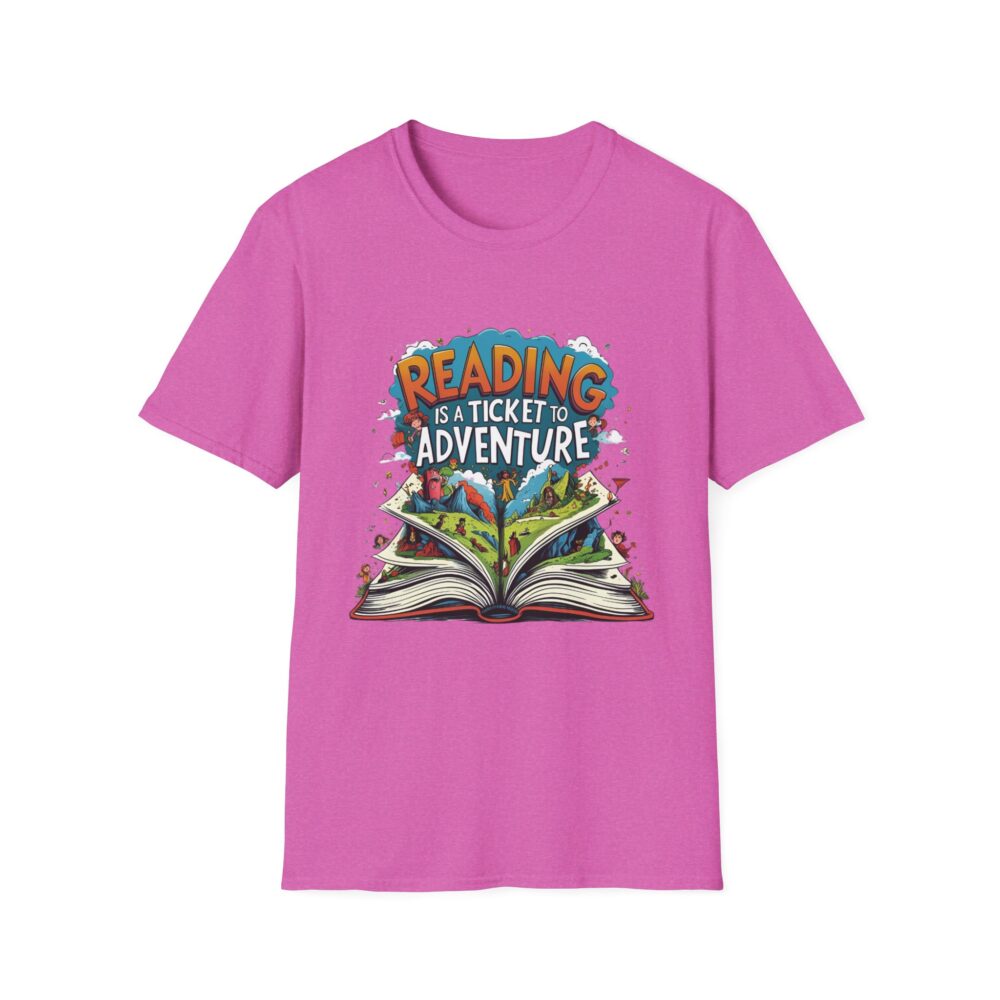 Reading is a Ticket to Adventure - Unisex Soft Style T-Shirt - Image 53