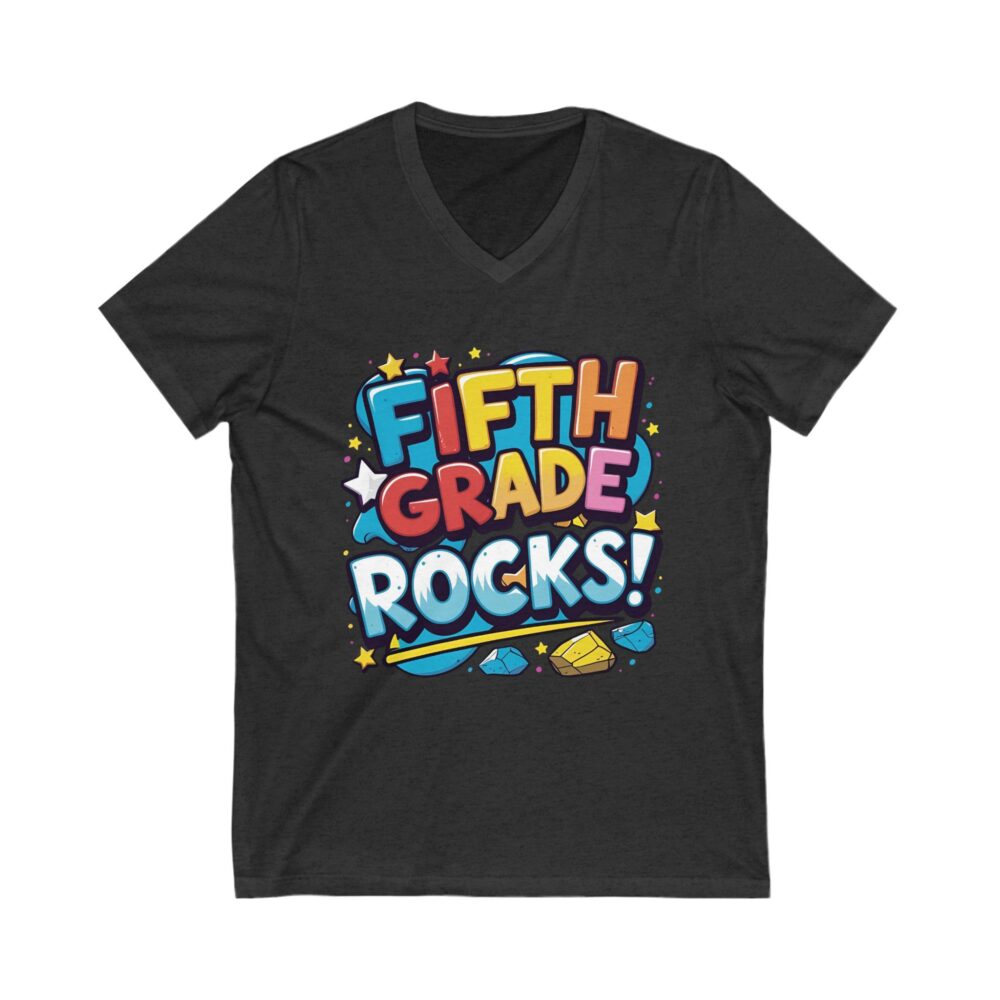 Fifth Grade Rocks - Unisex V-Neck Tee - Image 17