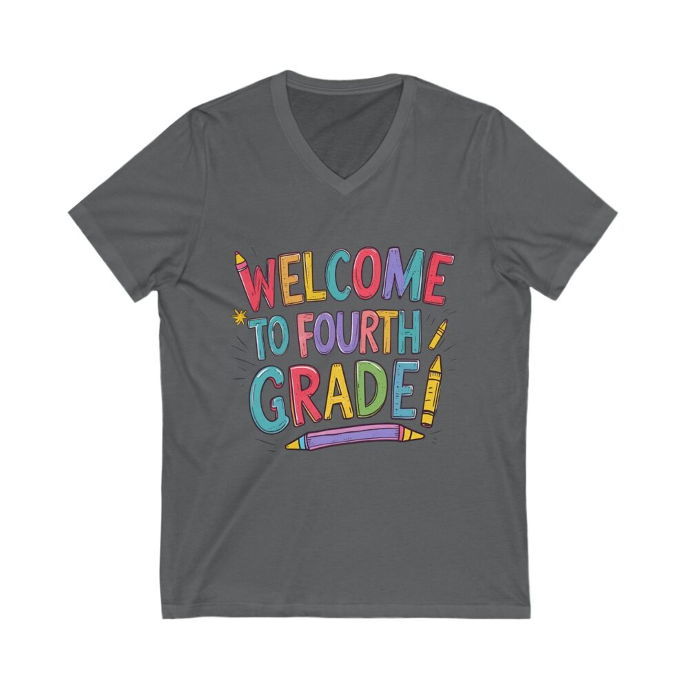 Welcome to Fourth Grade - Unisex V-Neck Tee - Image 15