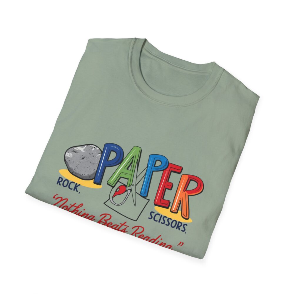 Rock, Paper, Scissors, Nothing Beats Reading - Unisex Soft Style T-Shirt - Image 20
