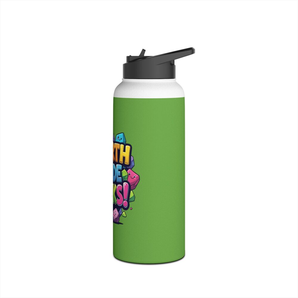 Fourth Grade Rocks (green) - Stainless Steel Water Bottle - Image 12
