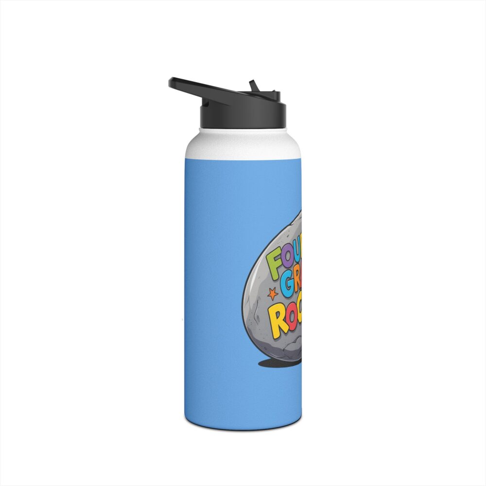 Fourth Grade Rocks (blue) - Stainless Steel Water Bottle - Image 11
