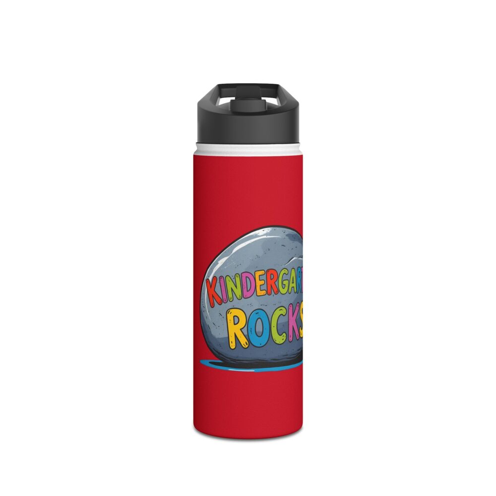 Kindergarten Rocks (red) - Stainless Steel Water Bottle - Image 5