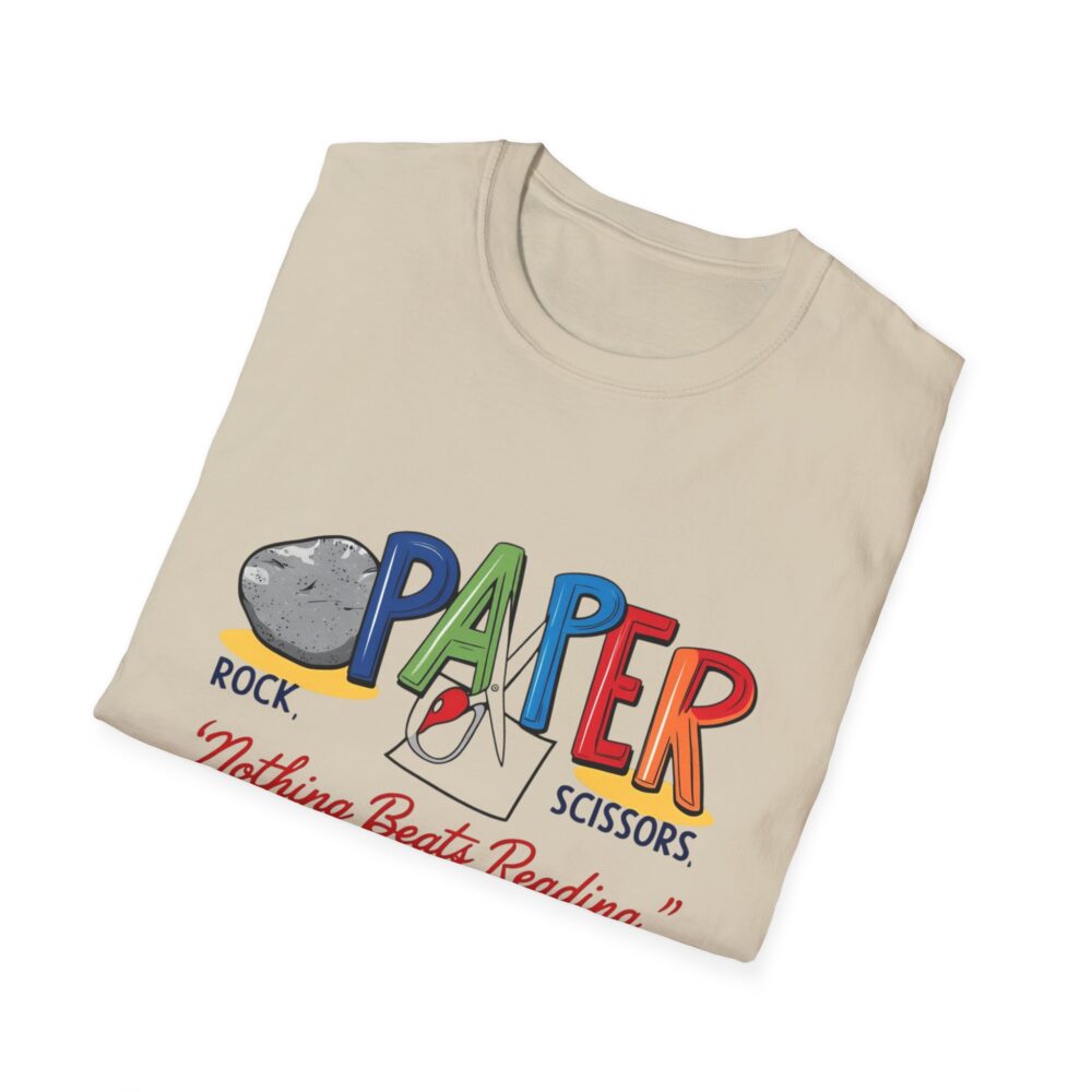 Rock, Paper, Scissors, Nothing Beats Reading - Unisex Soft Style T-Shirt - Image 8