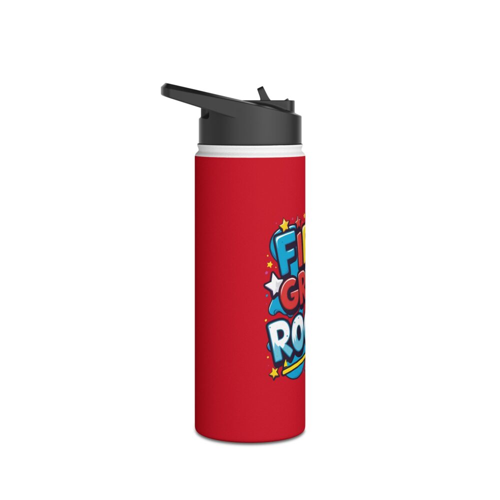 Fifth Grade Rocks (red) - Stainless Steel Water Bottle - Image 7