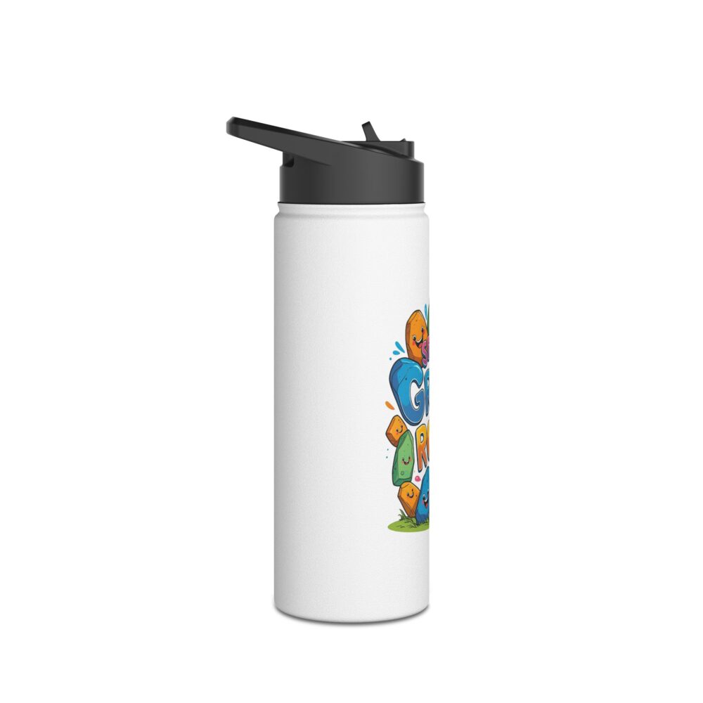 Second Grade Rocks (white) - Stainless Steel Water Bottle - Image 7