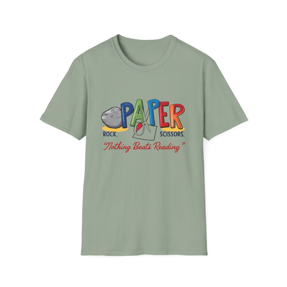 Rock, Paper, Scissors, Nothing Beats Reading - Unisex Soft Style T-Shirt - Image 17