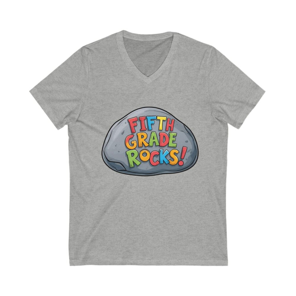 Fifth Grade Rocks - Unisex V-Neck Tee - Image 9