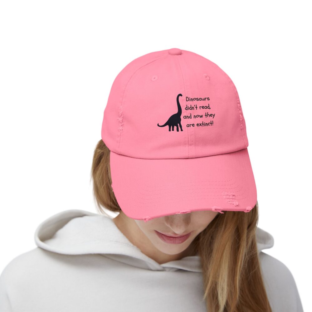 Dinosaurs Didn't Read, and Now They are... (B&W)-Unisex Adjustable Baseball Cap - Image 24