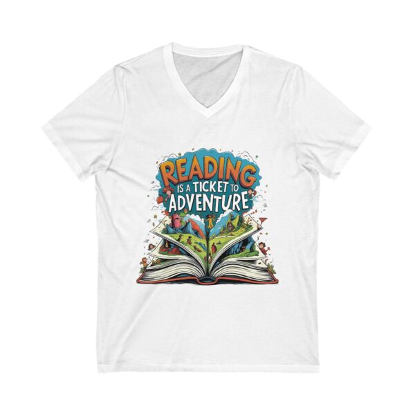 Reading is a Ticket to Adventure - Unisex V-Neck Tee