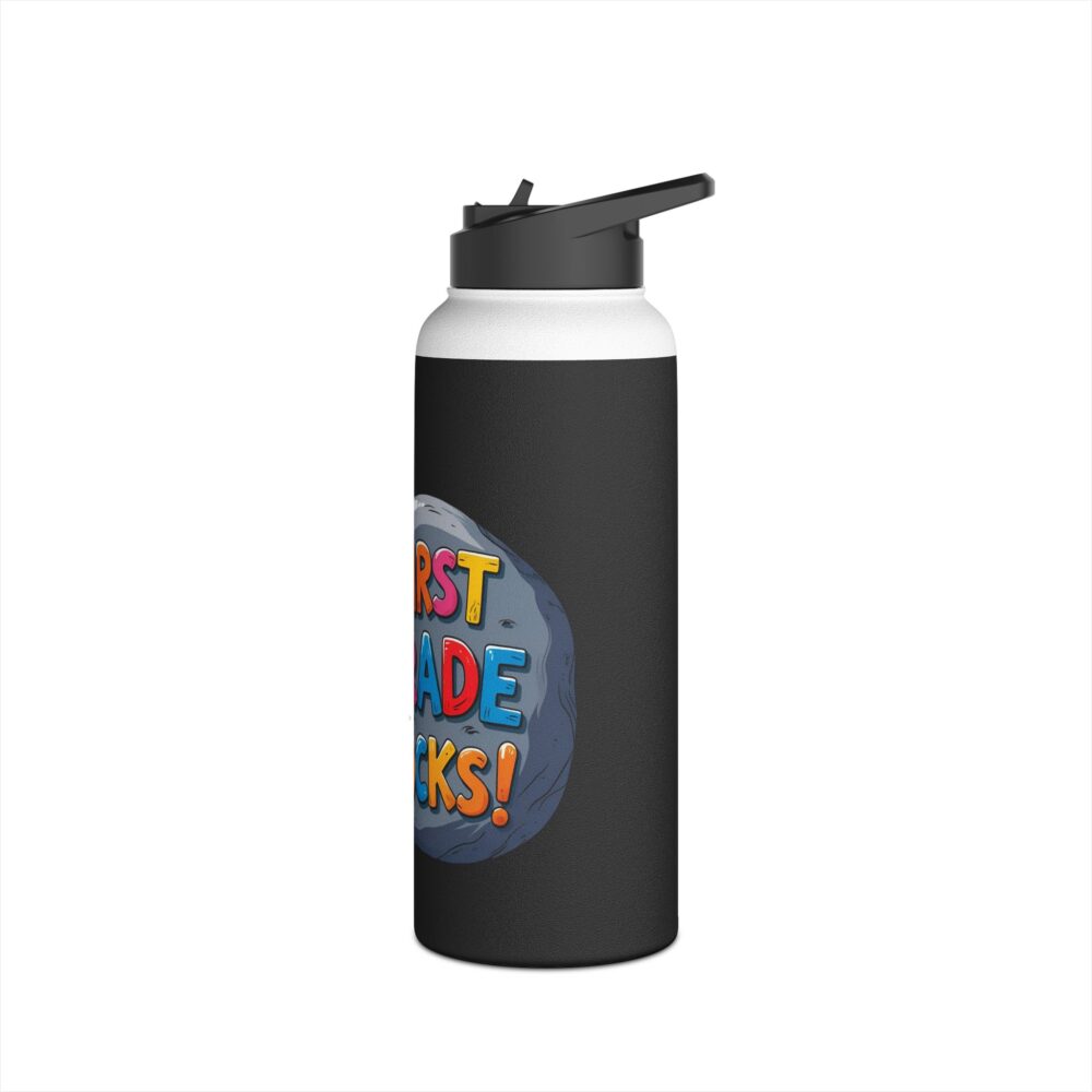 First Grade Rocks (black) - Stainless Steel Water Bottle - Image 12