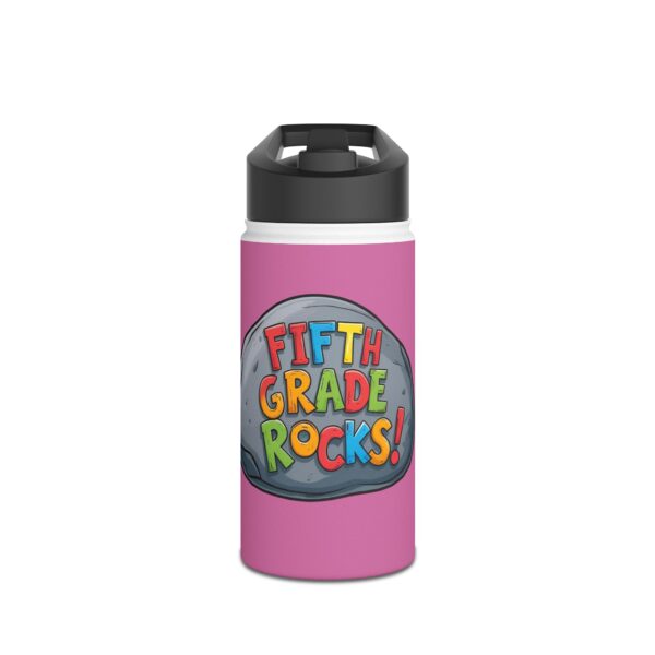 Fifth Grade Rocks (pink) - Stainless Steel Water Bottle